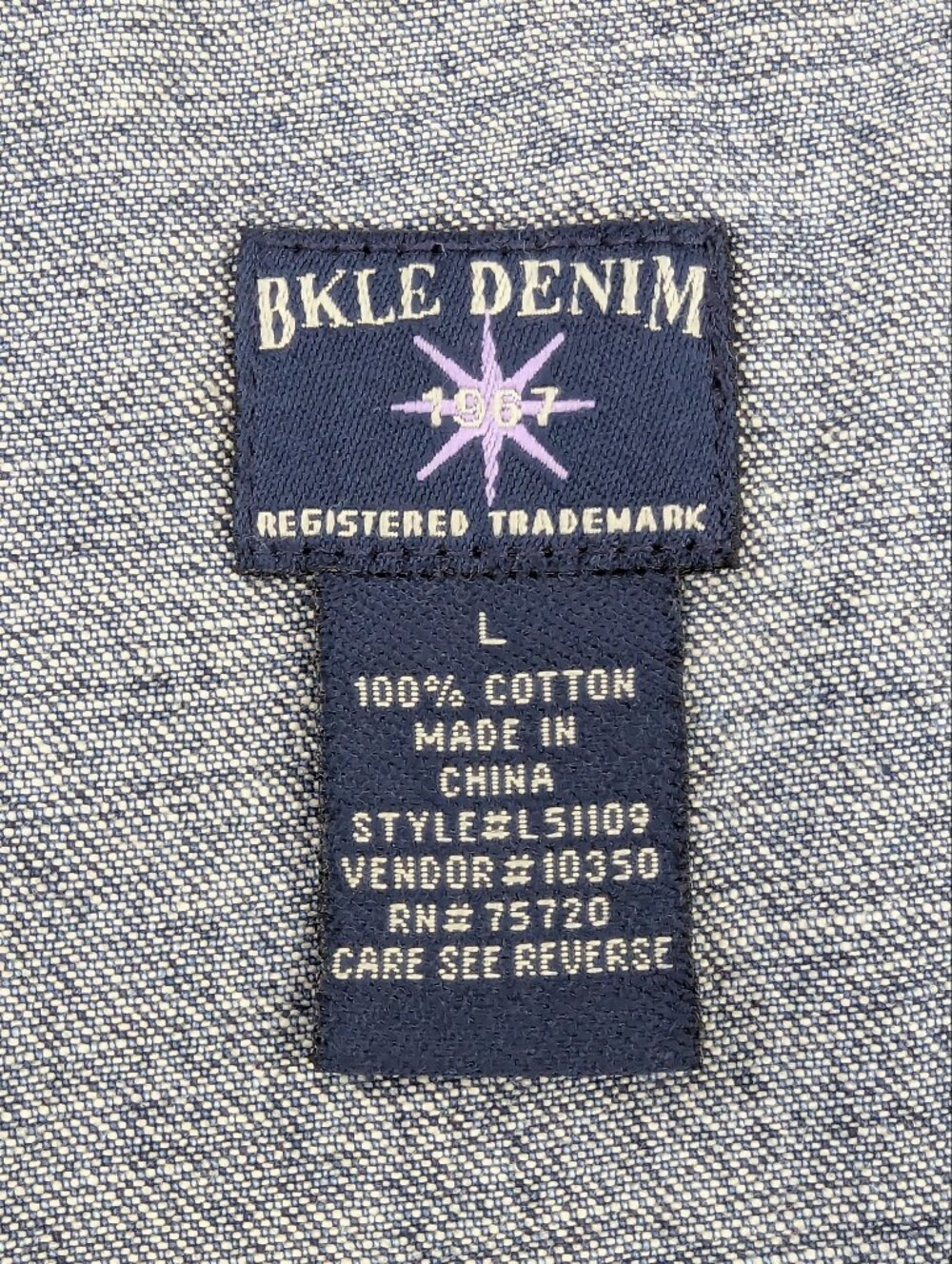 Vintage 90s BKLE Denim Overalls Medium Wash 100% Cotton Large Y2K Grunge - Picture 13 of 15